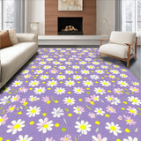Ultra Soft Area Rug, Non Slip, Stain Resistant, Washable Area Rugs for Living Room, Bedroom, Delightful Colorful Petal Design(Purple)