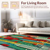 Ultra Soft Area Rug, Non Slip, Stain Resistant, Washable Area Rugs for Living Room, Bedroom, Interactive Vibrant Playroom Road Map Activity Carpet(Red)