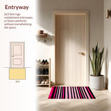Ultra Soft Area Rug, Non Slip, Stain Resistant, Washable Area Rugs for Living Room, Bedroom, Lively Zebra-Inspired Color Fusion(Pink)
