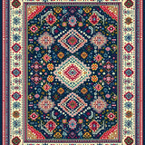 Ultra Soft Area Rug, Non Slip, Stain Resistant, Washable Area Rugs for Living Room, Bedroom, Boho with Large Area Design(Blue)