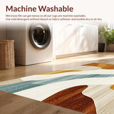 Beige & Camel River Flow Modern Abstract Accent(Beige)