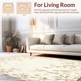 Ultra Soft Area Rug, Non Slip, Stain Resistant, Washable Area Rugs for Living Room, Bedroom, Serene Beige Blossom Absorbent Bath Mat for Tranquil Spaces(Beige)