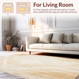 Ultra Soft Area Rug, Non Slip, Stain Resistant, Washable Area Rugs for Living Room, Bedroom, Boho Chic Area with Distressed Abstract Geometric(Beige)