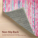 Ultra Soft Area Rug, Non Slip, Stain Resistant, Washable Area Rugs for Living Room, Bedroom, Refreshing Vibrant Spring Palette(Pink)