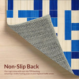 Ultra Soft Area Rug, Non Slip, Stain Resistant, Washable Area Rugs for Living Room, Bedroom, Geometric Blue Beige Area for(Blue)