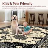 Ultra Soft Area Rug, Non Slip, Stain Resistant, Washable Area Rugs for Living Room, Bedroom, Boho Stylish Abstract Animal Print(Beige)