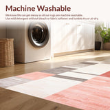 Ultra Soft Area Rug, Non Slip, Stain Resistant, Washable Area Rugs for Living Room, Bedroom, Abstract Pastel Harmony Motif(White)