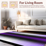 Ultra Soft Area Rug, Non Slip, Stain Resistant, Washable Area Rugs for Living Room, Bedroom, Elegant Modern Artistic Composition(Purple)