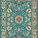 Ultra Soft Area Rug, Non Slip, Stain Resistant, Washable Area Rugs for Living Room, Bedroom, Elegant Pastel Floral Composition(Blue)