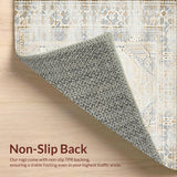 Ultra Soft Area Rug, Non Slip, Stain Resistant, Washable Area Rugs for Living Room, Bedroom, Neutral Woven Area(Beige)