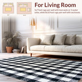 Ultra Soft Area Rug, Non Slip, Stain Resistant, Washable Area Rugs for Living Room, Bedroom, Stain-Resistant Minimalist Entryway Area Carpet(Black)