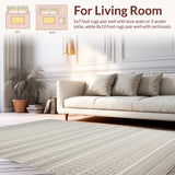 Ultra Soft Area Rug, Non Slip, Stain Resistant, Washable Area Rugs for Living Room, Bedroom, Minimalist Monochrome Lattice Style(Gray)
