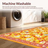 Ultra Soft Area Rug, Non Slip, Stain Resistant, Washable Area Rugs for Living Room, Bedroom, Eclectic Colorful Garden Layout(Yellow)