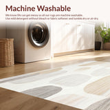 Ultra Soft Area Rug, Non Slip, Stain Resistant, Washable Area Rugs for Living Room, Bedroom, Elegant White and Beige Patterned(Beige)