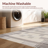 Ultra Soft Area Rug, Non Slip, Stain Resistant, Washable Area Rugs for Living Room, Bedroom, Rustic Earthy Geometric Aesthetics(Beige)