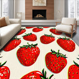 Ultra Soft Area Rug, Non Slip, Stain Resistant, Washable Area Rugs for Living Room, Bedroom, Playful Plush Fruit Design(Red)