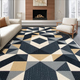 Ultra Soft Area Rug, Non Slip, Stain Resistant, Washable Area Rugs for Living Room, Bedroom, Modern Geometric Charcoal Beige Living Room Area Rug(Beige)