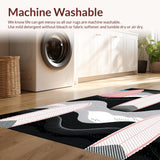 Ultra Soft Area Rug, Non Slip, Stain Resistant, Washable Area Rugs for Living Room, Bedroom, Artistic Surfboard Shaped Decor(Pink)