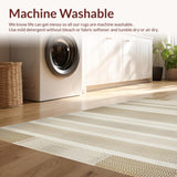 Ultra Soft Area Rug, Non Slip, Stain Resistant, Washable Area Rugs for Living Room, Bedroom, Timeless Natural Fiber Scallop Motif(Beige)