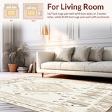 Briar Beige Area Minimalist Tribal Design Neutral Geometric(Beige)