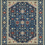 Ultra Soft Area Rug, Non Slip, Stain Resistant, Washable Area Rugs for Living Room, Bedroom, Elegant Blue Floral Arrangement(Blue)