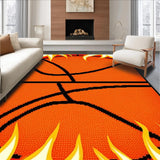 Ultra Soft Area Rug, Non Slip, Stain Resistant, Washable Area Rugs for Living Room, Bedroom, Vivid Black Orange Flame Concept(Orange)