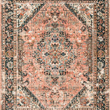 Ultra Soft Area Rug, Non Slip, Stain Resistant, Washable Area Rugs for Living Room, Bedroom, Soft Peach And Camel Medallion With Distressed Vintage Charm(Pink)