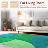 Ultra Soft Area Rug, Non Slip, Stain Resistant, Washable Area Rugs for Living Room, Bedroom, Non-Shedding Contemporary Bedroom Area Rug(Green)