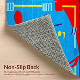 Ultra Soft Area Rug, Non Slip, Stain Resistant, Washable Area Rugs for Living Room, Bedroom, Dynamic Note Display Visual(Blue)