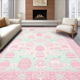 Ultra Soft Area Rug, Non Slip, Stain Resistant, Washable Area Rugs for Living Room, Bedroom, Lively Springtime Color Fusion(Pink)