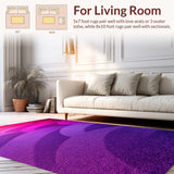Ultra Soft Area Rug, Non Slip, Stain Resistant, Washable Area Rugs for Living Room, Bedroom, Gradient Pastel Girls Bedroom Plush Rug(Purple)