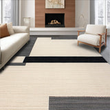 Ultra Soft Area Rug, Non Slip, Stain Resistant, Washable Area Rugs for Living Room, Bedroom, Stylish Transitional Black and Beige(Beige)