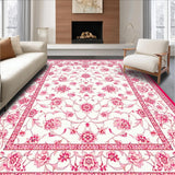 Ultra Soft Area Rug, Non Slip, Stain Resistant, Washable Area Rugs for Living Room, Bedroom, Rustic Elegant Cottage Motif(White)