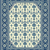 Ultra Soft Area Rug, Non Slip, Stain Resistant, Washable Area Rugs for Living Room, Bedroom, Chateau Collection Sapphire Crest Area Dark Blue Beige(Blue)