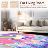 Ultra Soft Area Rug, Non Slip, Stain Resistant, Washable Area Rugs for Living Room, Bedroom, Machine Washable Fuzzy Rug for Princess Bedroom(Pink)