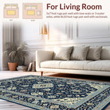 Ultra Soft Area Rug, Non Slip, Stain Resistant, Washable Area Rugs for Living Room, Bedroom, Luxurious Abstract Design Element(Blue)