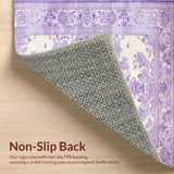 Ultra Soft Area Rug, Non Slip, Stain Resistant, Washable Area Rugs for Living Room, Bedroom, Luxurious Fluffy Modern Geometric(Purple)