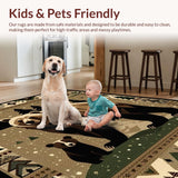 Ultra Soft Area Rug, Non Slip, Stain Resistant, Washable Area Rugs for Living Room, Bedroom, Charming Farmhouse Bear Aesthetic(Beige)