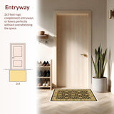 Ultra Soft Area Rug, Non Slip, Stain Resistant, Washable Area Rugs for Living Room, Bedroom, Brown Beige Area Rug for Home Office(Beige)