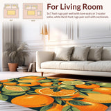 Ultra Soft Area Rug, Non Slip, Stain Resistant, Washable Area Rugs for Living Room, Bedroom, Vibrant Organic Patterned Mat(Orange)