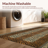 Ultra Soft Area Rug, Non Slip, Stain Resistant, Washable Area Rugs for Living Room, Bedroom, Stylish Minimalist Leopard Concept(Brown)
