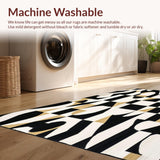 Minimalist Geometric Black White Beige Bathroom Area(Black)