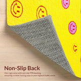 Ultra Soft Area Rug, Non Slip, Stain Resistant, Washable Area Rugs for Living Room, Bedroom, Playful Pastel Smiley Faces(Yellow)