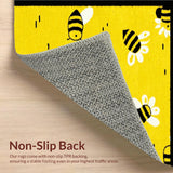 Ultra Soft Area Rug, Non Slip, Stain Resistant, Washable Area Rugs for Living Room, Bedroom, Joyful Garden-Inspired Round Mat(Yellow)