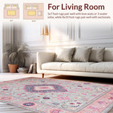 Ultra Soft Area Rug, Non Slip, Stain Resistant, Washable Area Rugs for Living Room, Bedroom, Soft Pastel Geometric Aesthetic(Gray)
