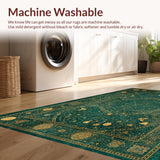 Ultra Soft Area Rug, Non Slip, Stain Resistant, Washable Area Rugs for Living Room, Bedroom, Spellbound Rug - Witchcraft Inspired Home Decor with Magical Elements(Green)