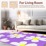 Ultra Soft Area Rug, Non Slip, Stain Resistant, Washable Area Rugs for Living Room, Bedroom, Enchanting Lavender Garden Theme(Purple)
