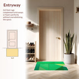 Ultra Soft Area Rug, Non Slip, Stain Resistant, Washable Area Rugs for Living Room, Bedroom, Soft Washable Abstract Bedroom Area Rug(Green)