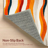 Ultra Soft Area Rug, Non Slip, Stain Resistant, Washable Area Rugs for Living Room, Bedroom, Striking Contemporary Lattice Pattern(Orange)