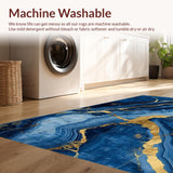 Ultra Soft Area Rug, Non Slip, Stain Resistant, Washable Area Rugs for Living Room, Bedroom, Vibrant Abstract Luxe Statement(Blue)